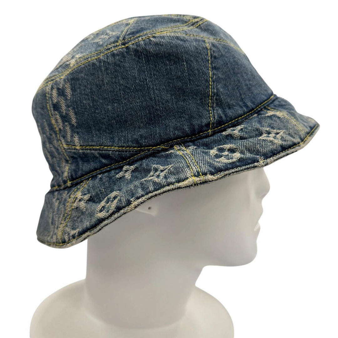 Great LOUIS VUITTON hat Bonnet Damier Giant Wave Monogram Indigo Women MP2734