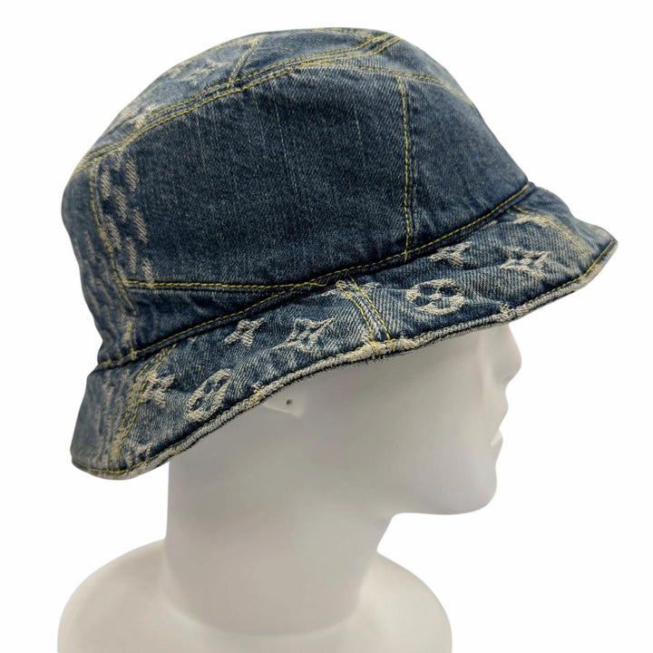 Great LOUIS VUITTON hat Bonnet Damier Giant Wave Monogram Indigo Women MP2734