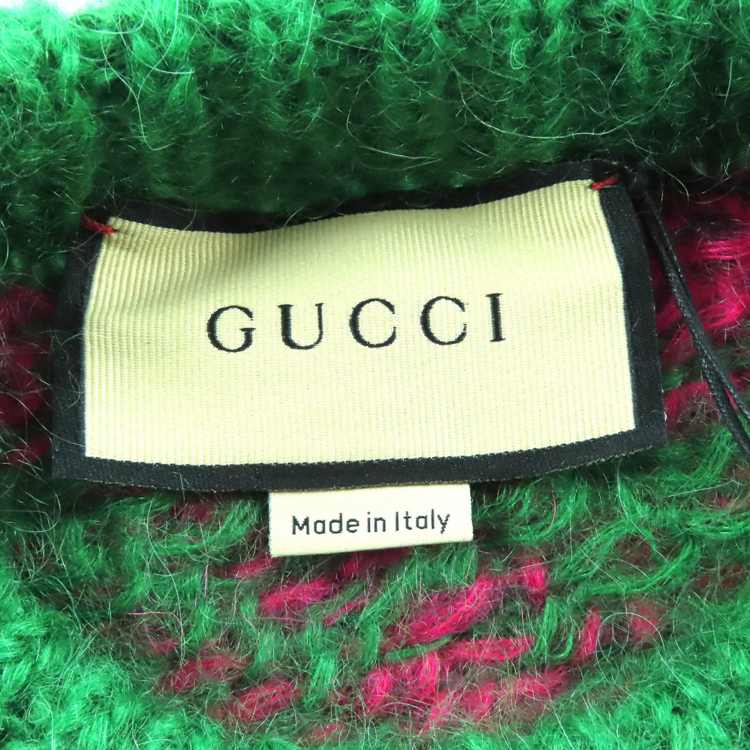 Pristine GUCCI Sequined cropped mohair blend long-sleeved knit sweater XS 713233