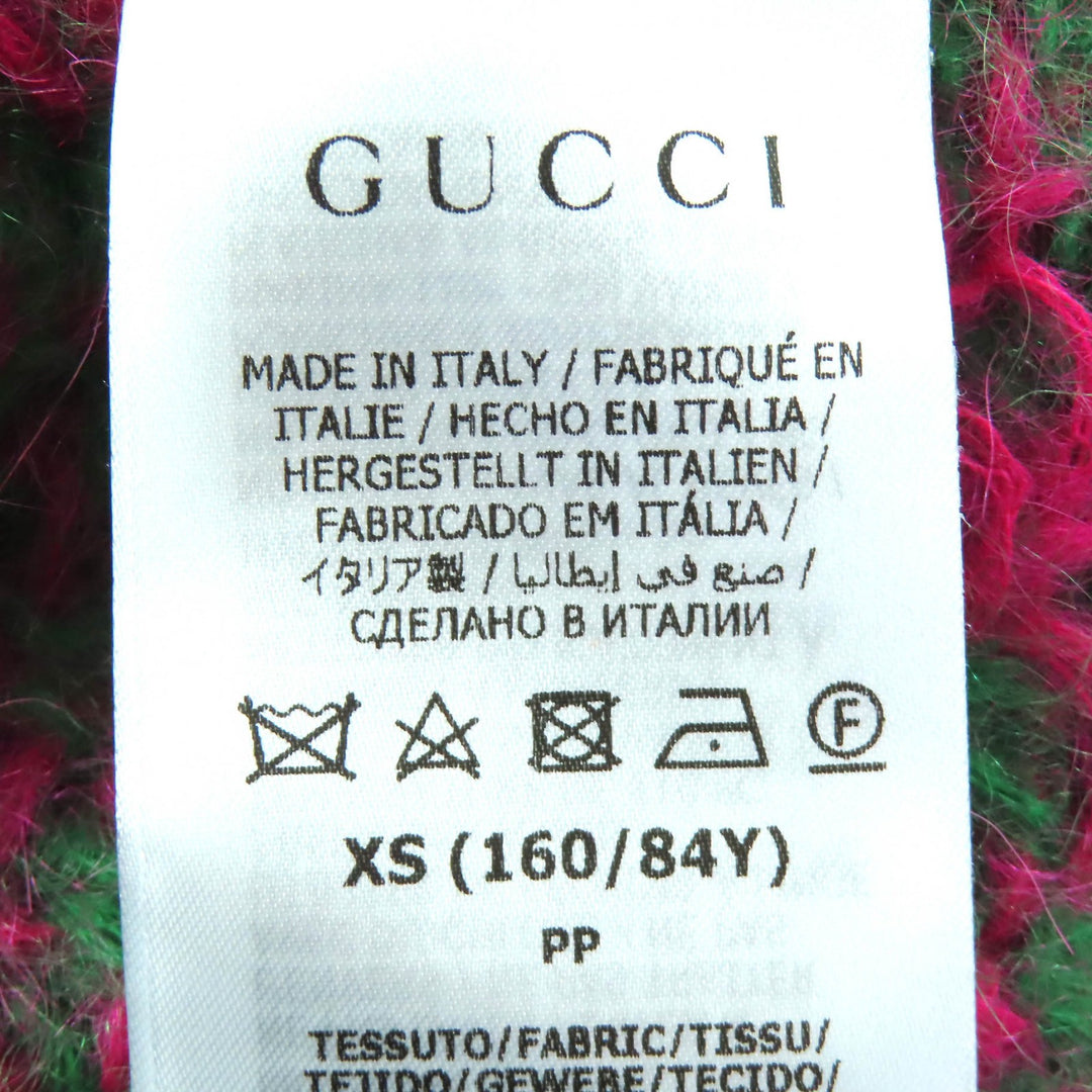 Pristine GUCCI Sequined cropped mohair blend long-sleeved knit sweater XS 713233