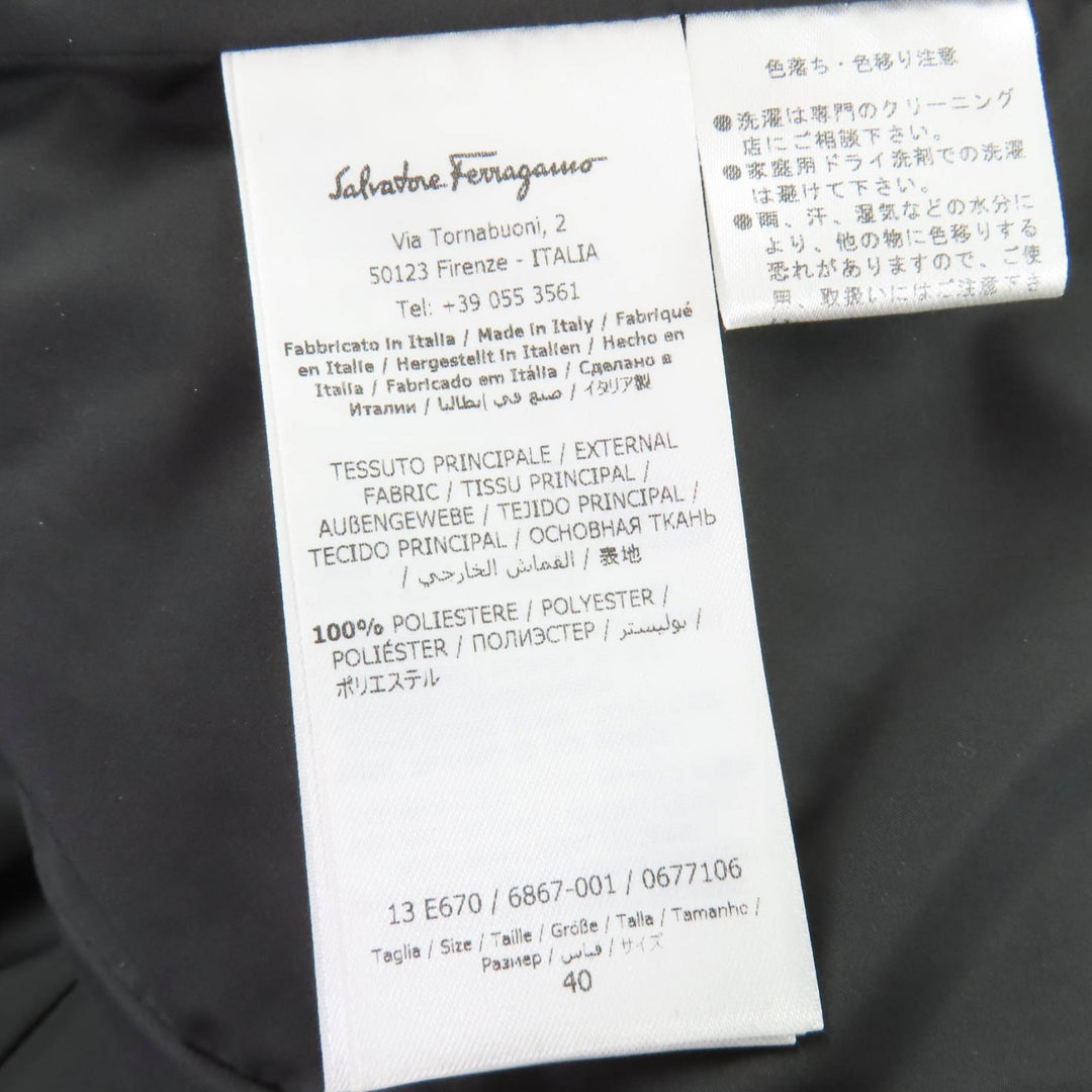 Great Salvatore Ferragamo down coat GanciniMetal ZIP UP black polyester Women 40