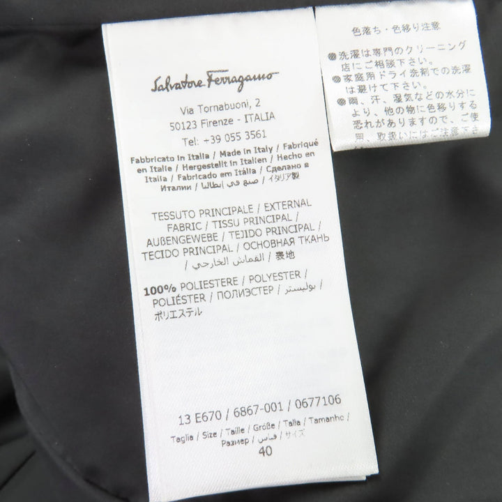 Great Salvatore Ferragamo down coat GanciniMetal ZIP UP black polyester Women 40