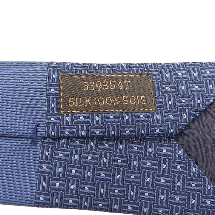 Pristine HERMES tie H deco Navy silk mens 339354T