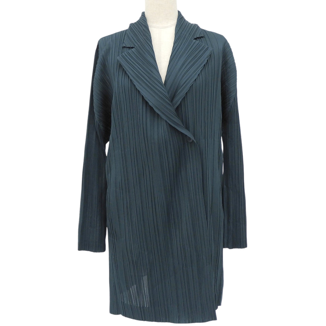 Excellent PLEATS PLEASE cardigan long green polyester Women 3 PP93-JA572
