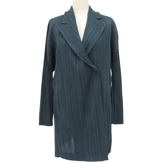 Excellent PLEATS PLEASE cardigan long green polyester Women 3 PP93-JA572