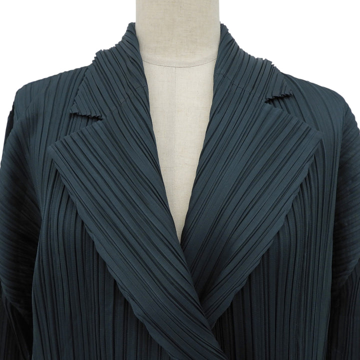 Excellent PLEATS PLEASE cardigan long green polyester Women 3 PP93-JA572
