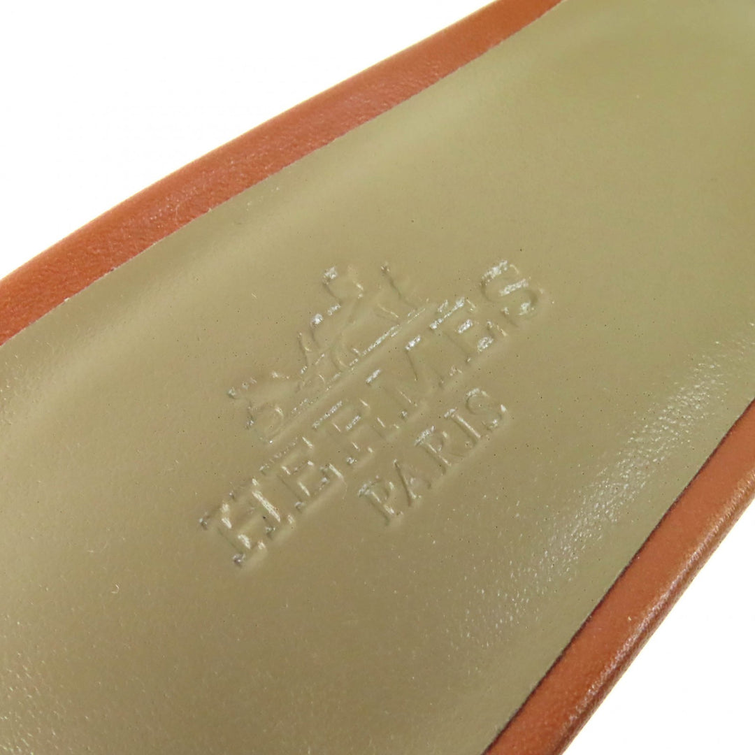 Pristine HERMES Mule Oazis sandals H design gold leather Women 36 071002Z