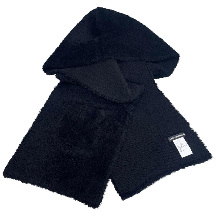 Excellent COMME des GARCONS Scarf Boa Stole black wool mens JL-N010