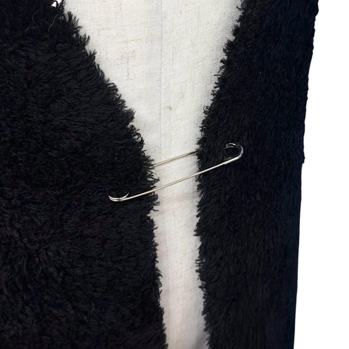 Excellent COMME des GARCONS Scarf Boa Stole black wool mens JL-N010
