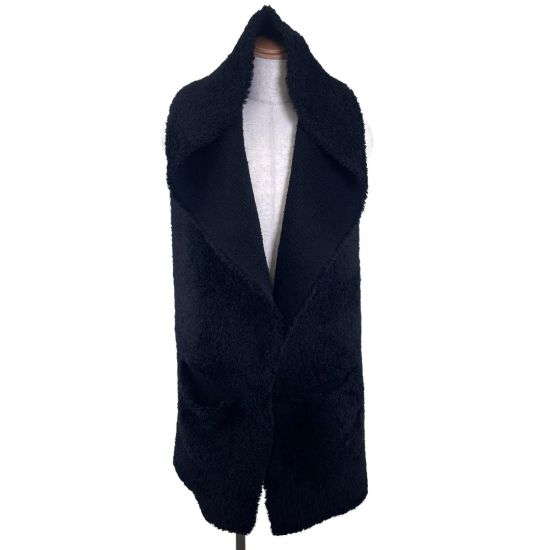 Excellent COMME des GARCONS Scarf Boa Stole black wool mens JL-N010