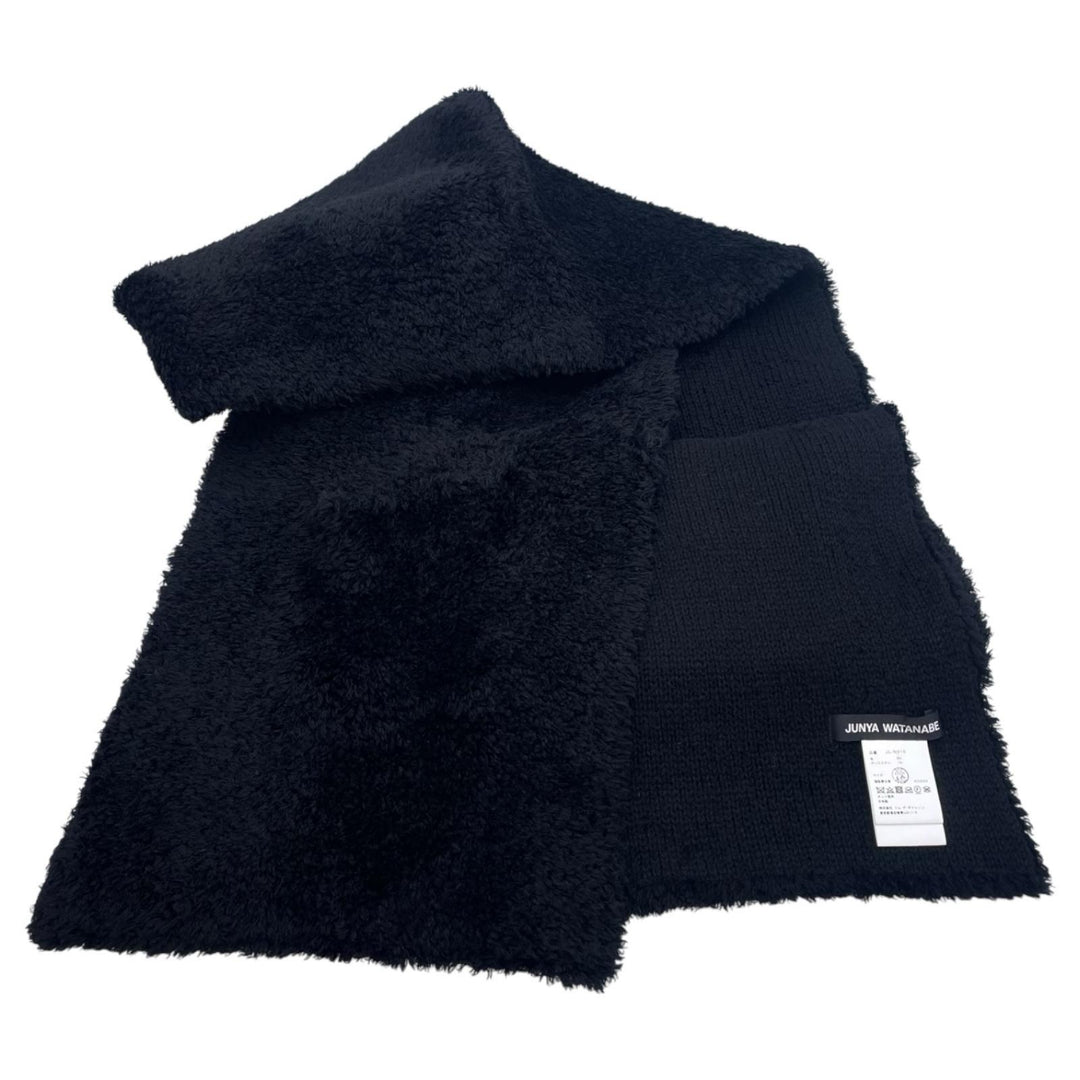 Excellent COMME des GARCONS Scarf Boa Stole black wool mens JL-N010