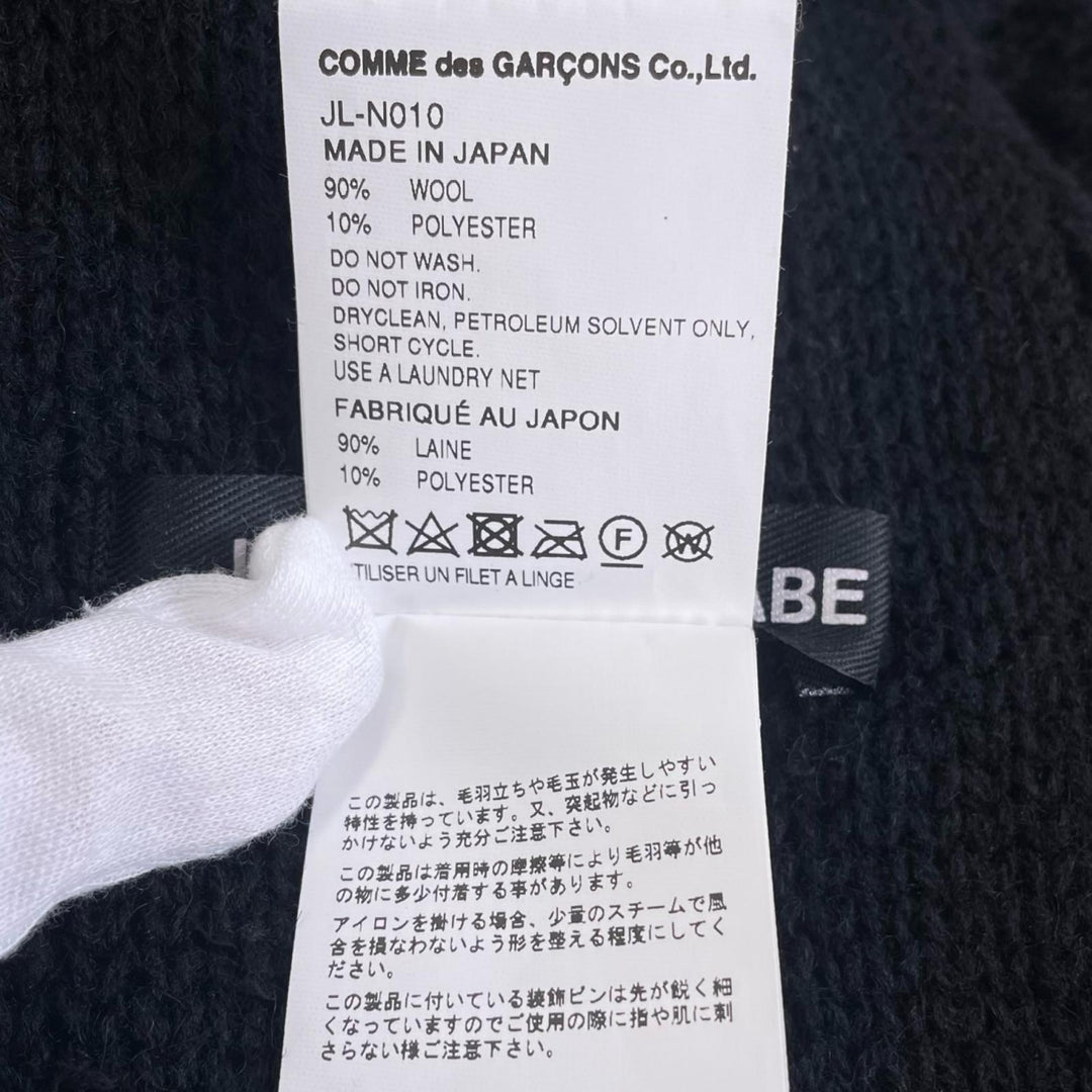 Excellent COMME des GARCONS Scarf Boa Stole black wool mens JL-N010