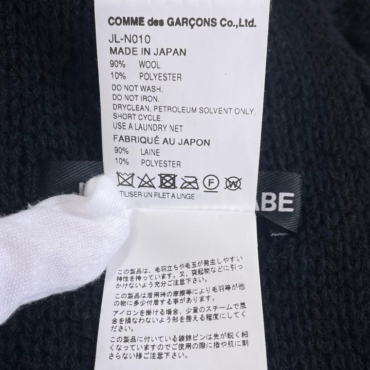 Excellent COMME des GARCONS Scarf Boa Stole black wool mens JL-N010