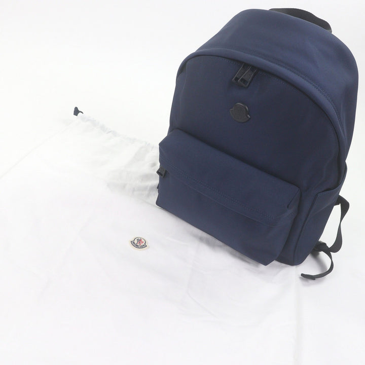 Excellent MONCLER Backpack Â· Daypack New Pierrick Logo patch Navy Nylon mens