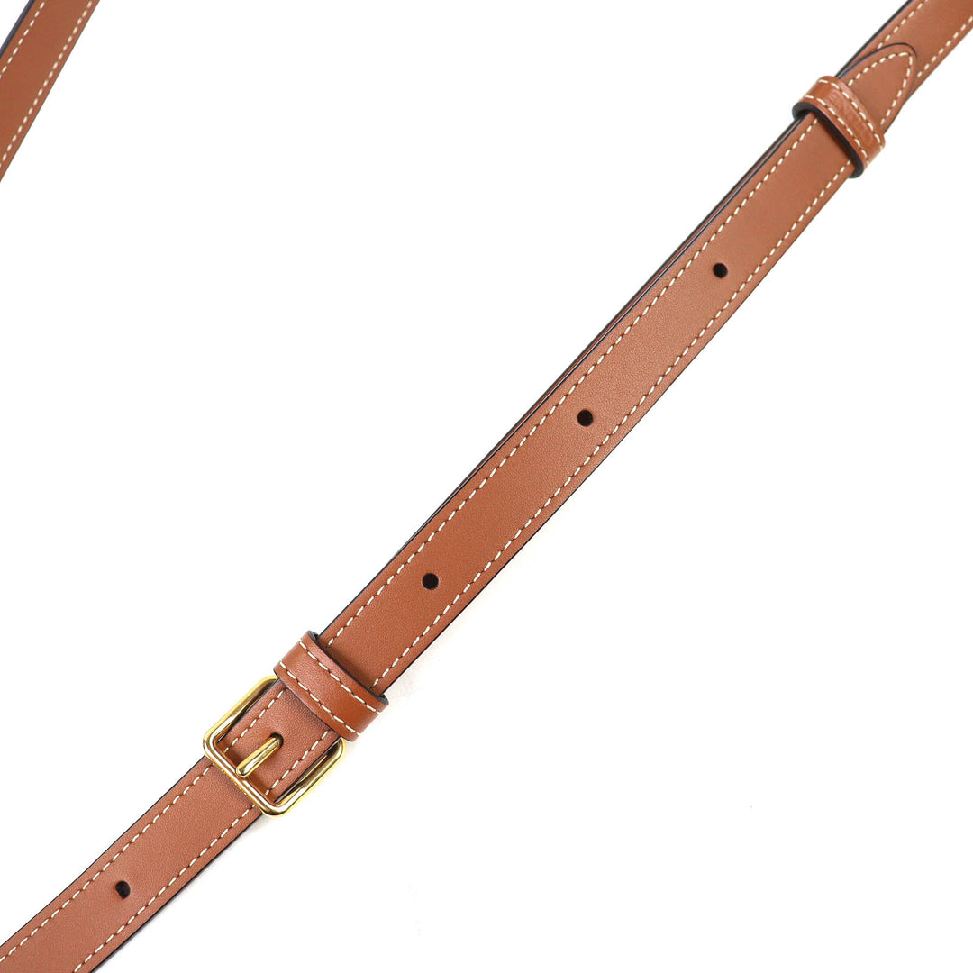 Excellent CELINE Shoulder Bag Medium Folco Tan Triomphe canvas Women 19150