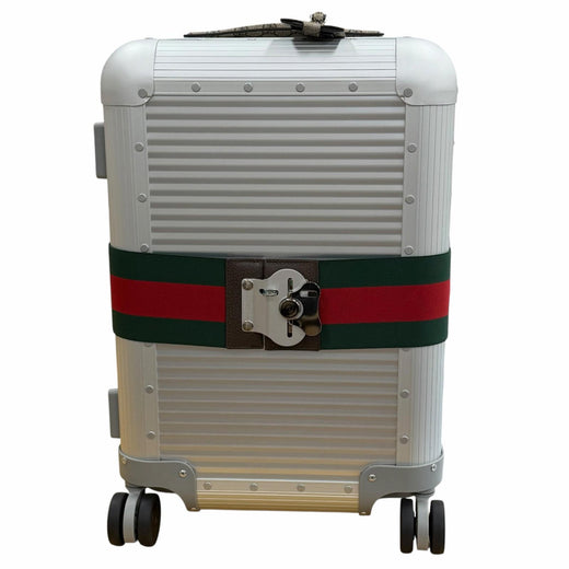 Excellent GUCCI FPM Milano suitcase Porter Cabin Trolley Silver aluminum 743843