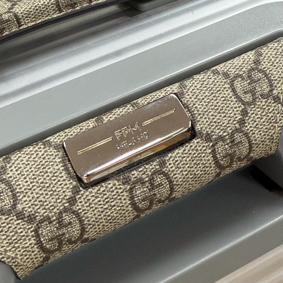 Excellent GUCCI FPM Milano suitcase Porter Cabin Trolley Silver aluminum 743843