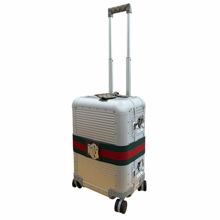 Excellent GUCCI FPM Milano suitcase Porter Cabin Trolley Silver aluminum 743843