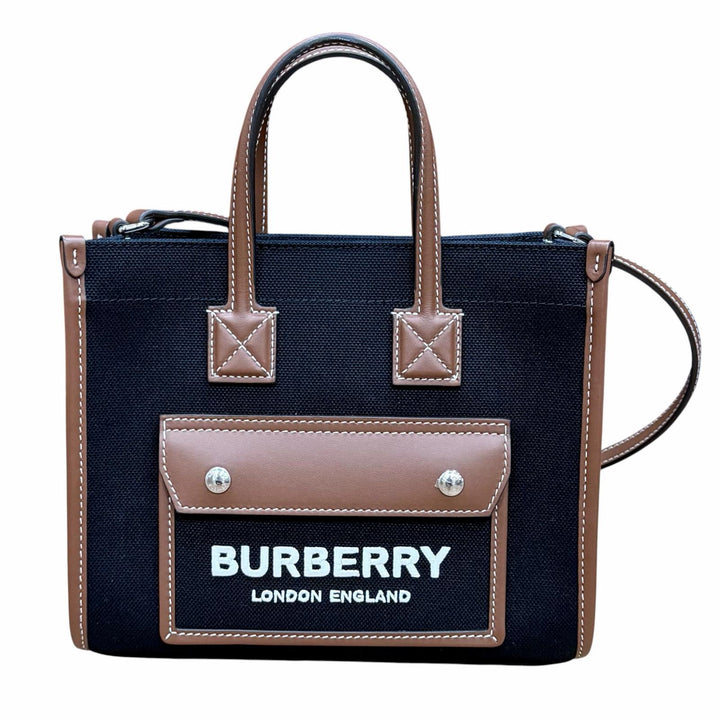 Pristine BURBERRY Shoulder Bag black canvas Women 8055749