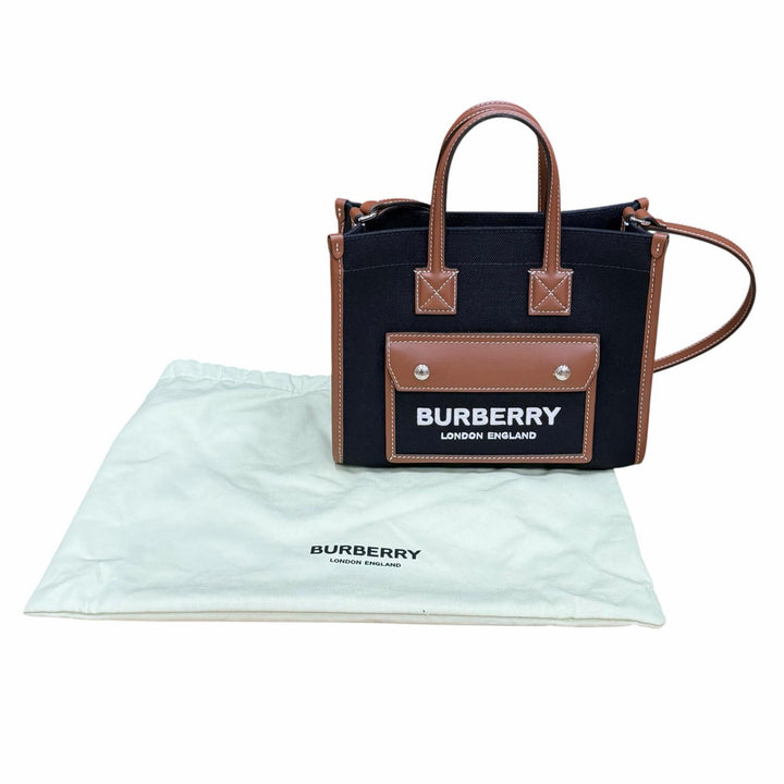 Pristine BURBERRY Shoulder Bag black canvas Women 8055749