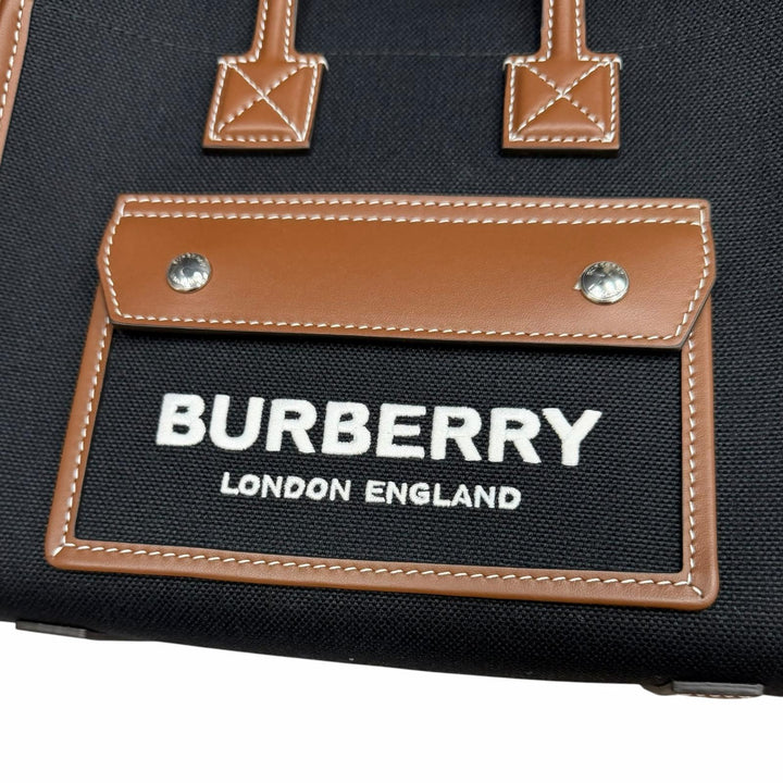 Pristine BURBERRY Shoulder Bag black canvas Women 8055749