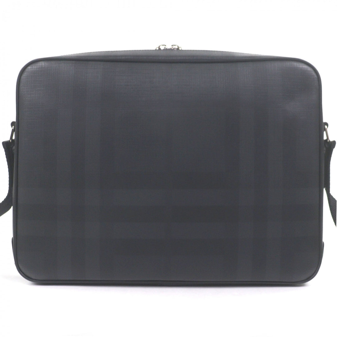 Excellent BURBERRY Shoulder Bag Check Pattern Messenger Bag black
