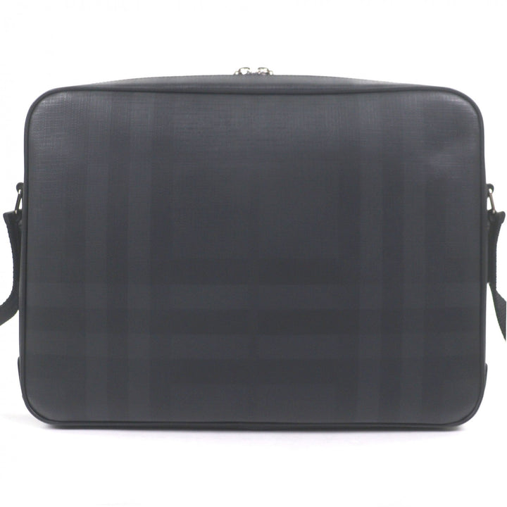 Excellent BURBERRY Shoulder Bag Check Pattern Messenger Bag black