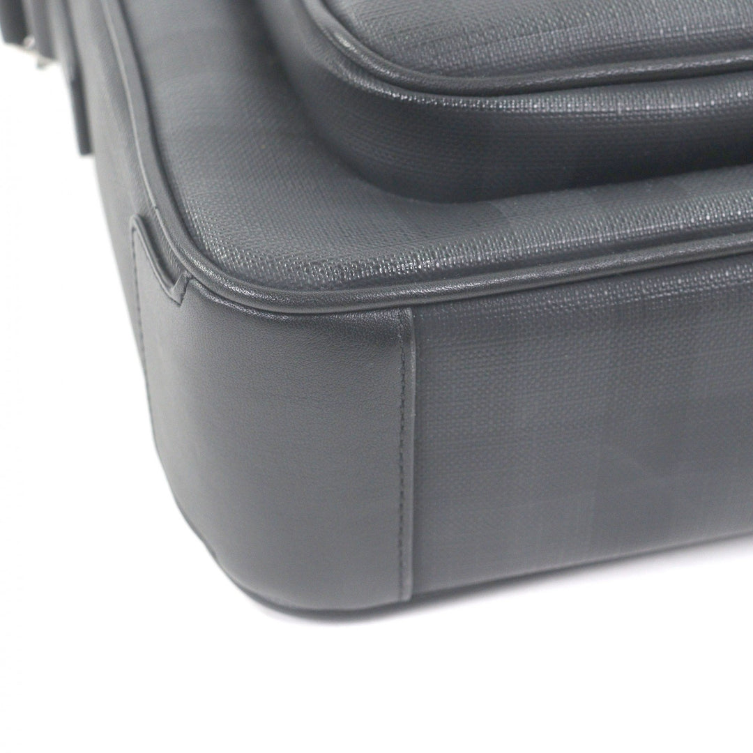 Excellent BURBERRY Shoulder Bag Check Pattern Messenger Bag black