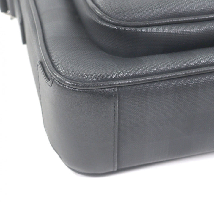 Excellent BURBERRY Shoulder Bag Check Pattern Messenger Bag black