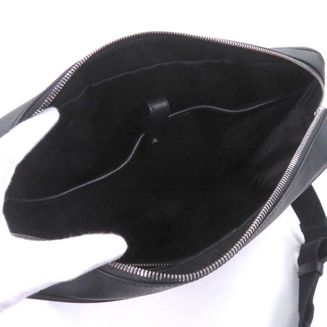 Excellent BURBERRY Shoulder Bag Check Pattern Messenger Bag black