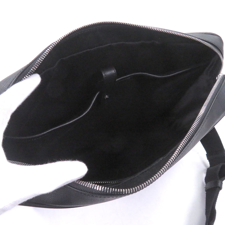 Excellent BURBERRY Shoulder Bag Check Pattern Messenger Bag black