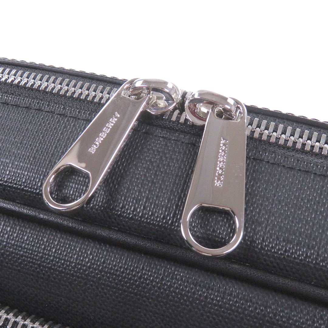 Excellent BURBERRY Shoulder Bag Check Pattern Messenger Bag black