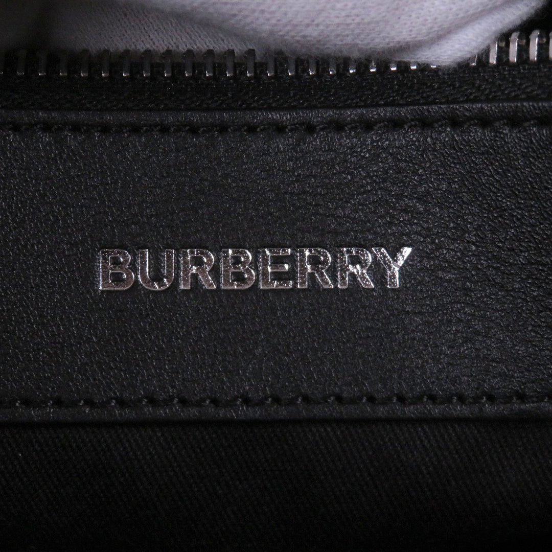 Excellent BURBERRY Shoulder Bag Check Pattern Messenger Bag black