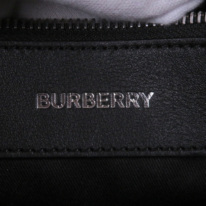Excellent BURBERRY Shoulder Bag Check Pattern Messenger Bag black