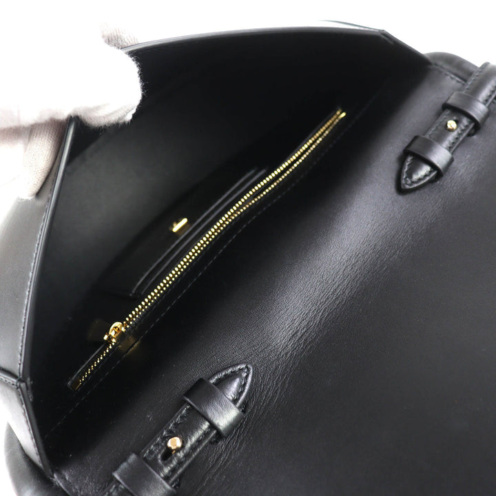 Great Salvatore Ferragamo Shoulder Bag AURA Gancini 2WAY Leather Handbag 212748