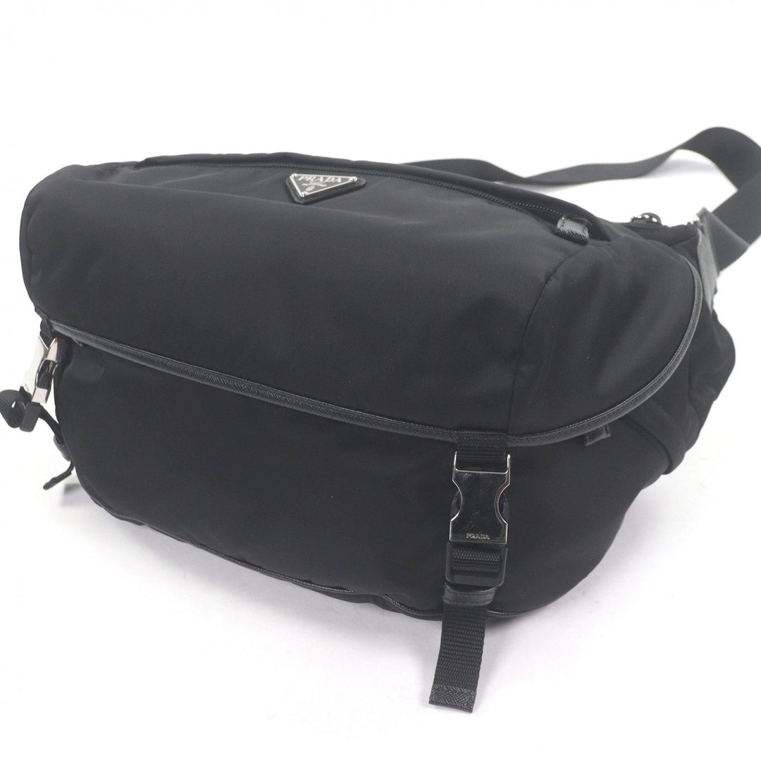 Very Good PRADA Shoulder Bag Re-Nylon triangle logo black