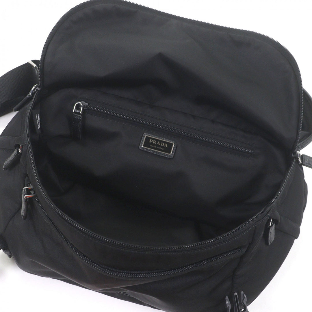Very Good PRADA Shoulder Bag Re-Nylon triangle logo black