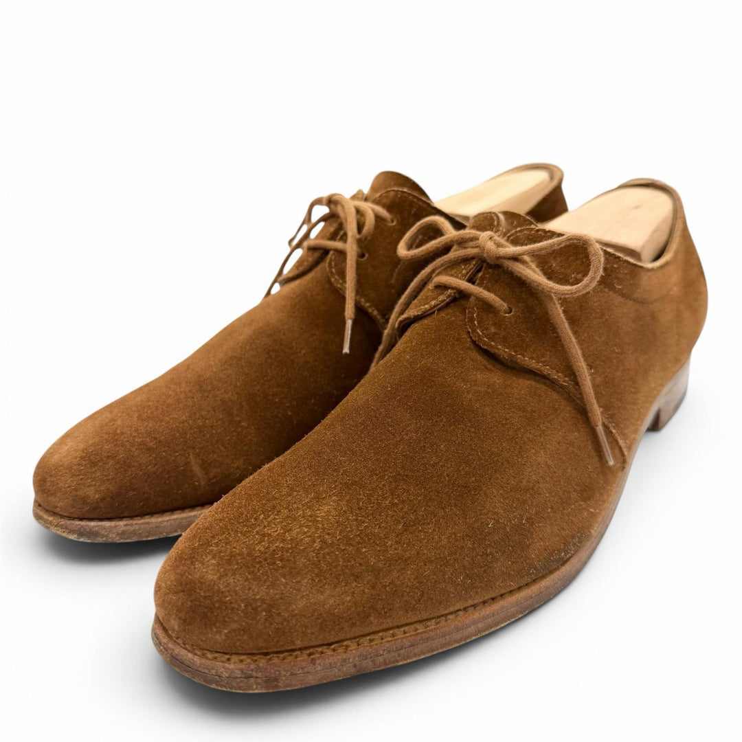 Very Good John Lobb Leather shoes drift Brown Suede leather mens
