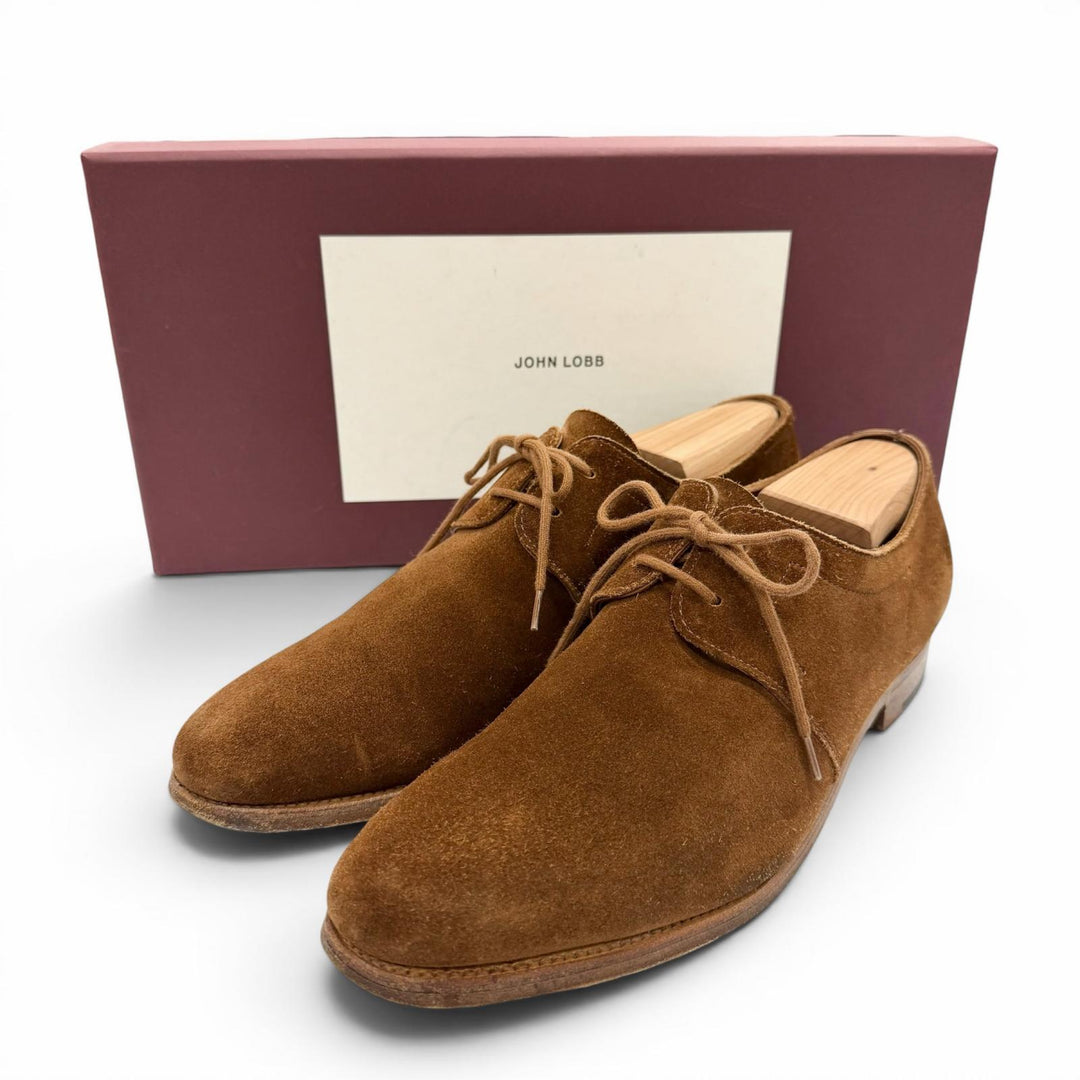 Very Good John Lobb Leather shoes drift Brown Suede leather mens