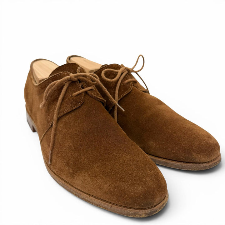 Very Good John Lobb Leather shoes drift Brown Suede leather mens