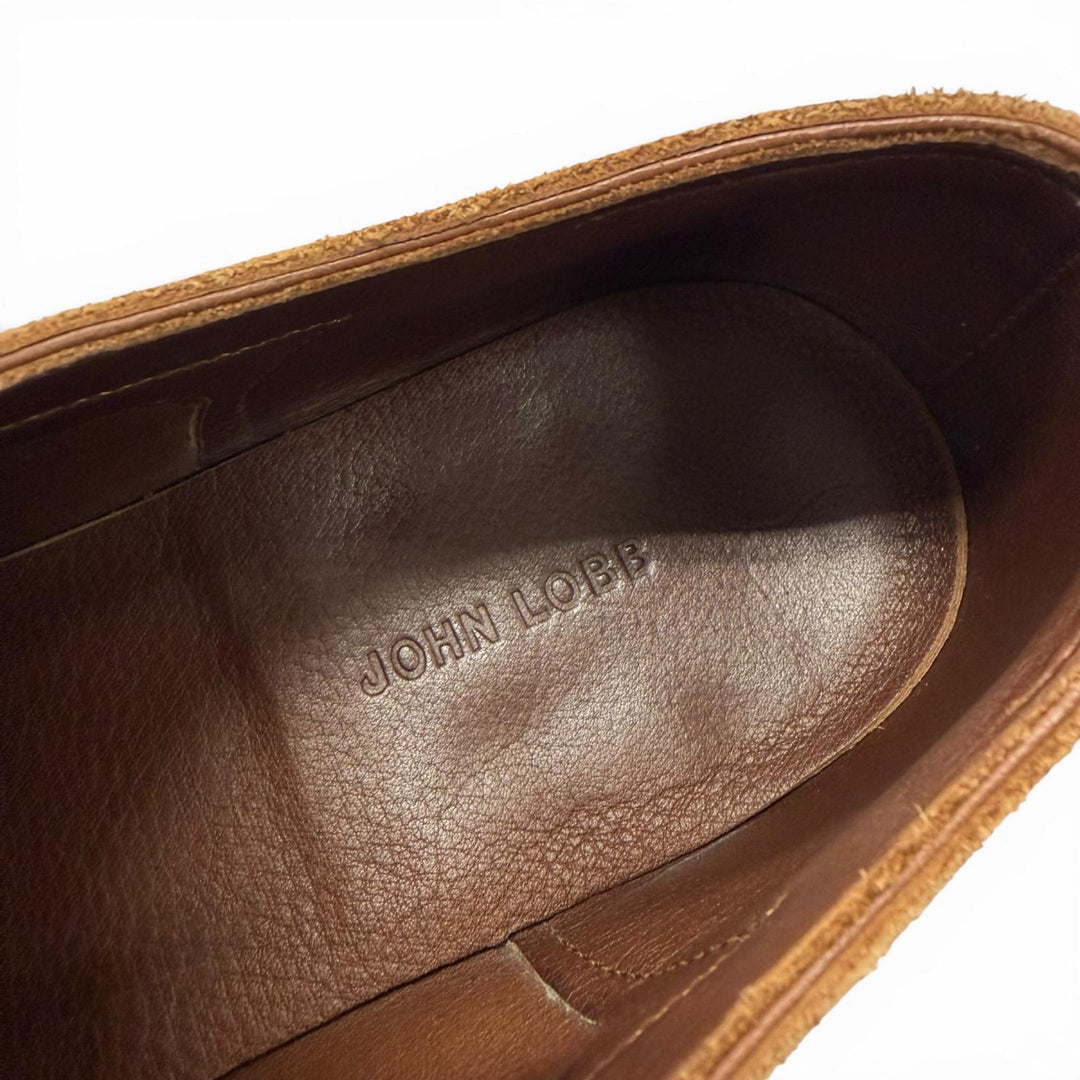 Very Good John Lobb Leather shoes drift Brown Suede leather mens