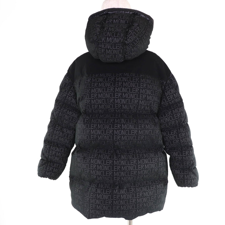 Great MONCLER down coat GRANDVAL Logo patch and hooded design black Women 1