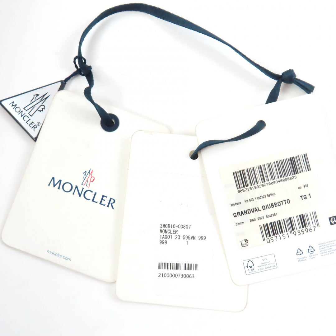 Great MONCLER down coat GRANDVAL Logo patch and hooded design black Women 1