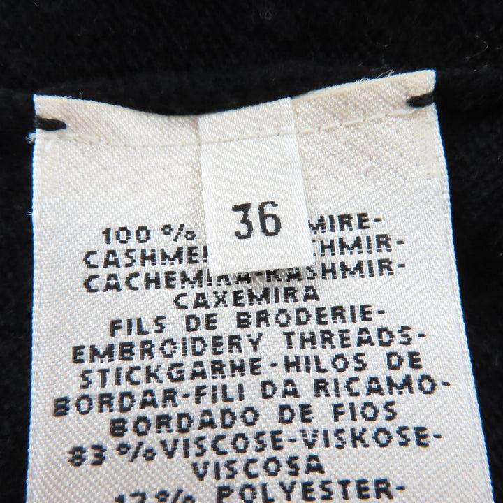Excellent HERMES one piece Poste et Cavalerie Long sleeve knit black cashmere 36