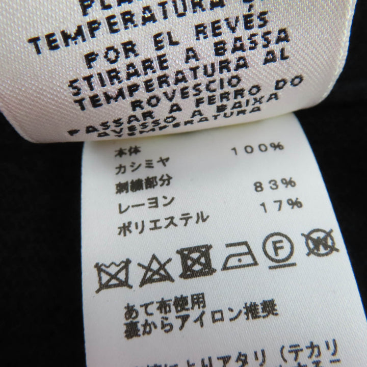 Excellent HERMES one piece Poste et Cavalerie Long sleeve knit black cashmere 36