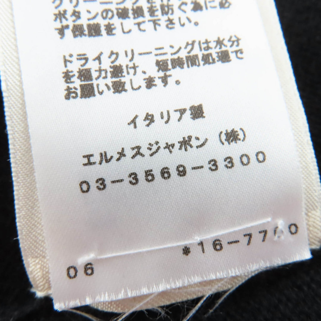 Excellent HERMES one piece Poste et Cavalerie Long sleeve knit black cashmere 36