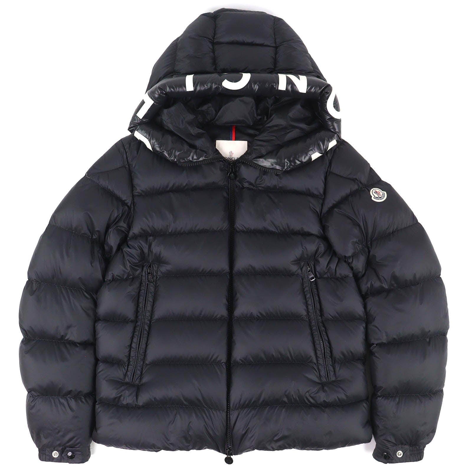 Excellent MONCLER Down jacket SALZMAN logo lettering, hood, double