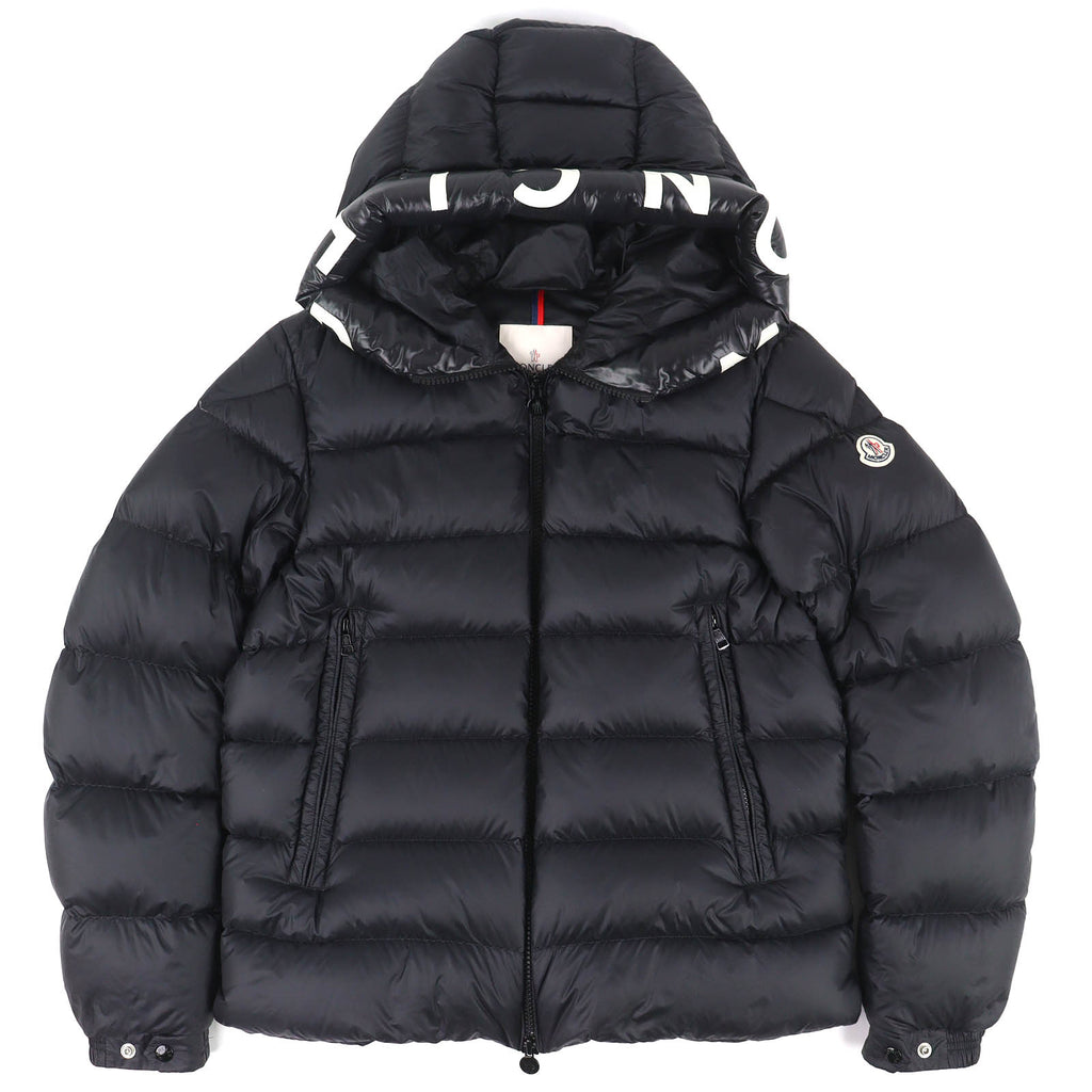 MONCLER モンクレール SALZMAN フードロゴ ダウンジャケット ジャケット ブラック G20911A00009 Excellent MONCLER Down jacket SALZMAN logo lettering, hood, double
