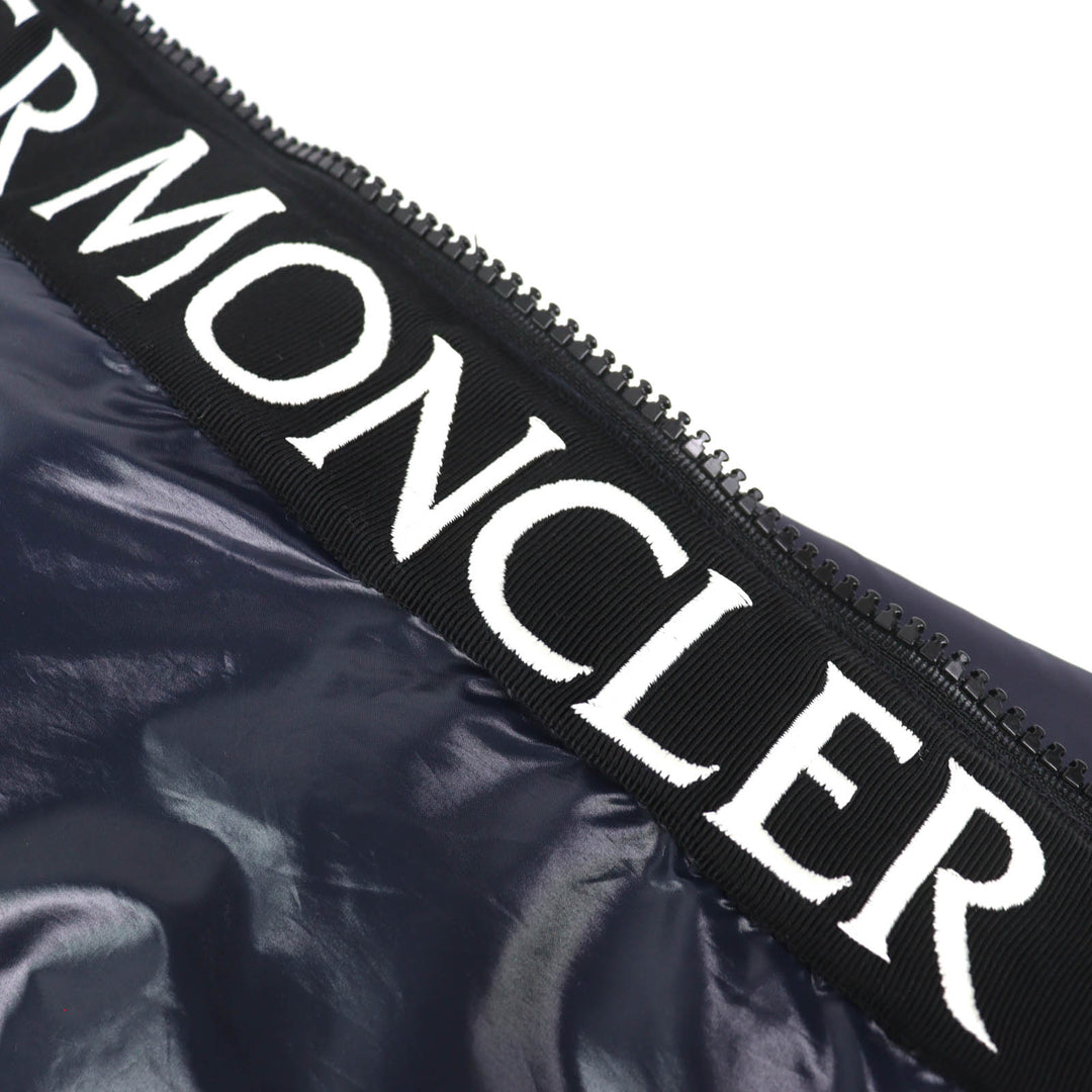 Great MONCLER Down jacket MONTCLA Moncla Logo embroidered hooded jacket Navy 1