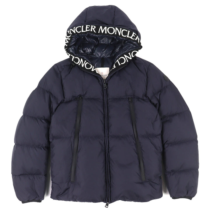 Great MONCLER Down jacket MONTCLA Moncla Logo embroidered hooded jacket Navy 1